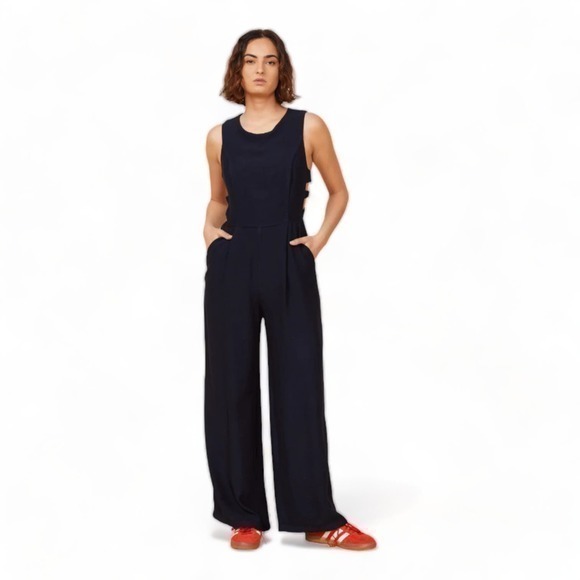 Monrow Silky Cutout Tank Jumpsuit Honeycomb Small‎ - Picture 15 of 15